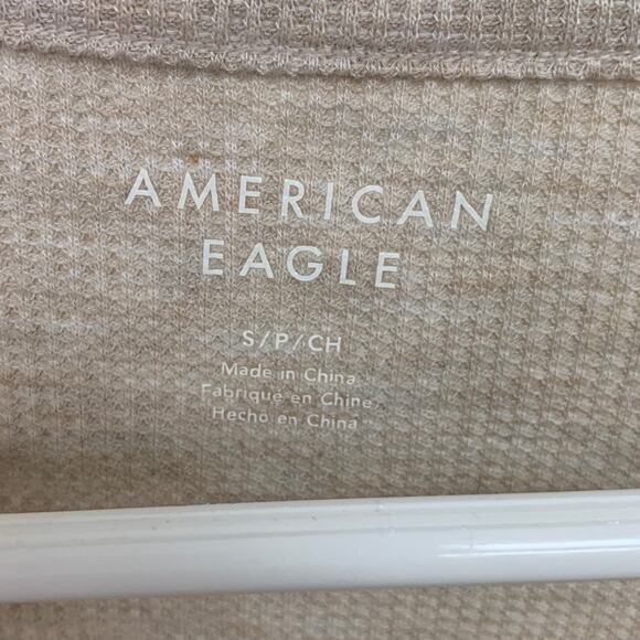 2 New American Eagle Womens Small Button Up Waffle VNeck Long Sleeve Lounge Tops - Picture 3 of 5